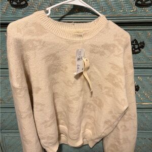 Saltwater LUXE Beige Patterned Crew Neck Sweater